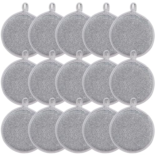 PLCPDM Esponjas de alambre para lavar platos con lado absorbente para uso doméstico
