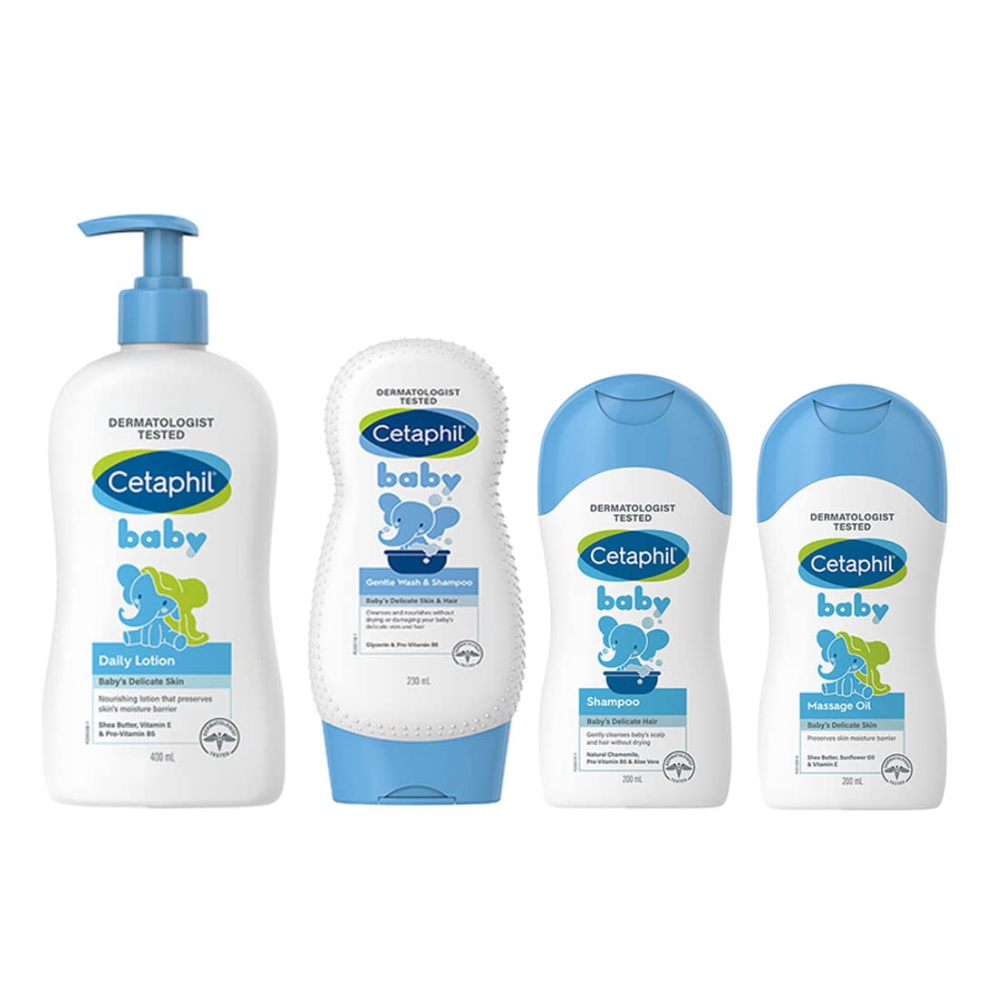 Cetaphil Baby Daily Lotion, 400ml, Baby Shampoo and Wash, 230 ml, Shampoo-200 ml, and Massage Oil-200 ml (Pack of 4) - Combo-image-21