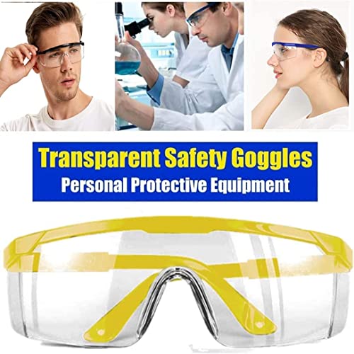5 Pack Safety Glasses Goggles,Clear Anti-Fog Wide Vision Safety Glasses Over 5.3'' Eyeglasses, Z87 Uv 400 Blocking Protection Eyewear Adjustable Temples Women Man Eyeglasses Eye Shied For Nurse #TOP6