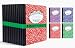 Composition Book Notebook - Hardcover, Wide Ruled (11/32-inch), 100 Sheet, One Subject, 9.75" x 7.5", Assorted Covers: Red, Blue, Green, Purple-12 Pack