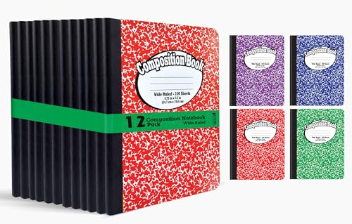 Better Office Products Composition Book Notebook - Hardcover, Wide Ruled (11/32-inch), 100 Sheet,...