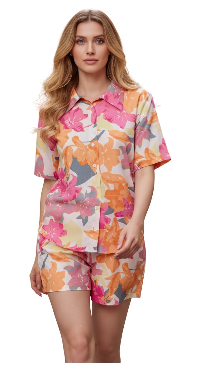 stylescope Women's Floral Printed Shirt & Shorts Co-ords Set For Women Travel Beach & Holiday Look | Trendy for Summer Days Vacation (B-CS Kamal)-picture-15