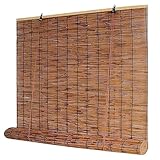 Cortinas Bambu Exterior Persianas 90 100 110 120 150cm Persianas De Caña Enrollables Natural Cortina De Bambú Persianas Romanas Para Ventanas Protección Solar Con Elevación(Brown)