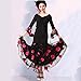Yhhsgscr Ballroom Dance Performance Suit Modern Dancewear Women's Tango Big Swing Skirt National Standard Dance Costume Set,Rose red,L