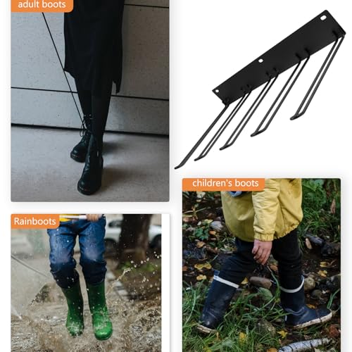 Support mural pour bottes en métal noir Healvian
