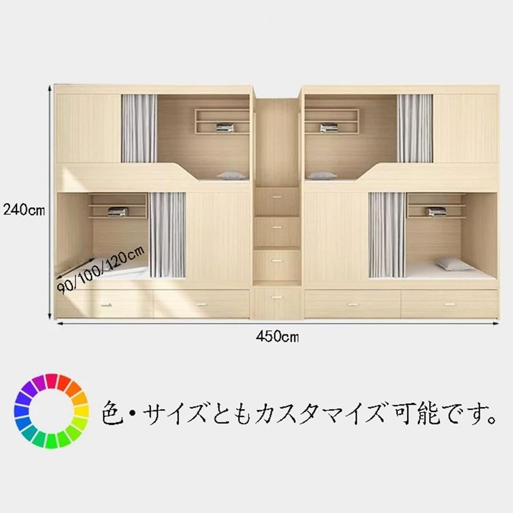 Amazon.co.jp: ロフトベッド システムベッド 木製 2段ベッド 大人用 多