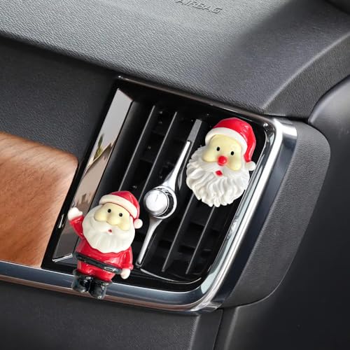 Image of ZOSTLAND Christmas Tree Car Decorative Clips, Cute Reindeer & Lovely Snowman Auto Air Fresheners, Santa Claus Car Decor Gift (5Pcs Christmas)