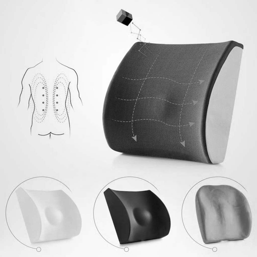 Lumbar Pillow-Lumbar Pillow Support Seat Cushion for Car or Office Chair Memory Foam, Lower Back Pain Relief, Improve Your Posture