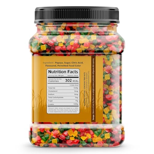 Image of Hariyam Mix Tutti Frutti & Glazed Cherries 1 Kg Jar Pack | Fresh & Colorful Tuti Fruti Cubes for Cake Decoration, Baking, Ice Cream, Desserts | Sweet Candied Fruit Mix for Home & Bakery Use
