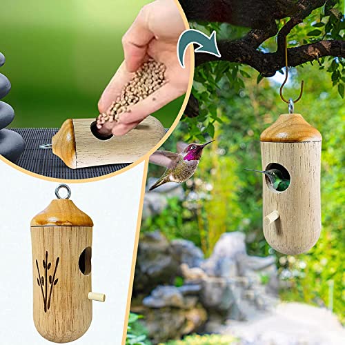 Hummingbird Nest, 2022 New Wooden Hummingbird Nest For Wren Swallow Sparrow Hummingbird Finch Bird House For Garden Outdoor Home Decoration (Style C) #TOP2