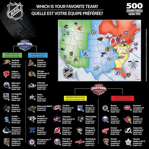 MasterPieces Sports Puzzle - Rompecabezas NHL Liga Hockey 500 Piezas 21 x 15 miniatura 3