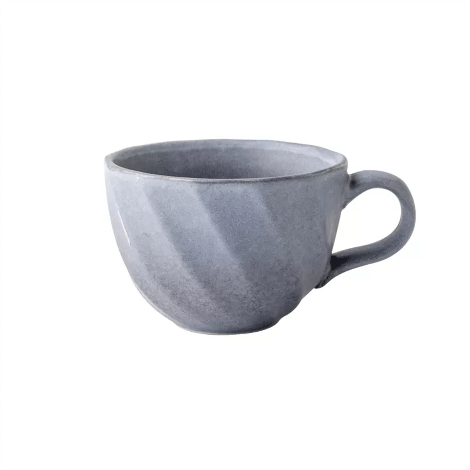 Taza de café de cerámica azul de 330ml con diseño vintage para desayuno y oficina