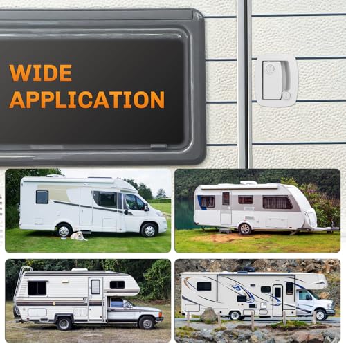 Image of WELLUCK RV Door Lock Replacement with Paddle Deadbolt, 100% Metal Camper Door Latch Handle Lock, RV Entry Door Lock for Camper Horse Travel Trailer Cargo Hauler