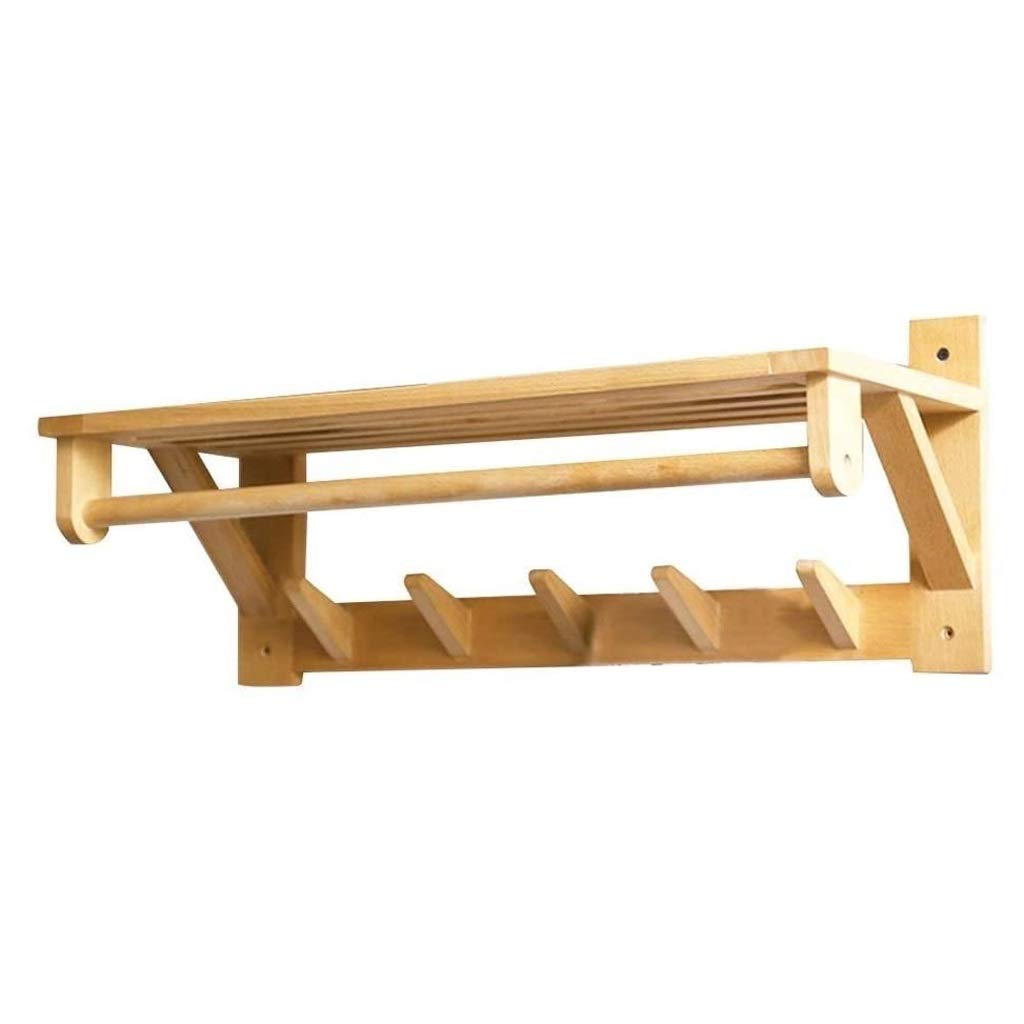MOBYGKFY Simple and Stylish Solid Wood Wall Hanger, Multifunctional Storage Hanger, Bedroom Bathroom Storage Clothes Rack