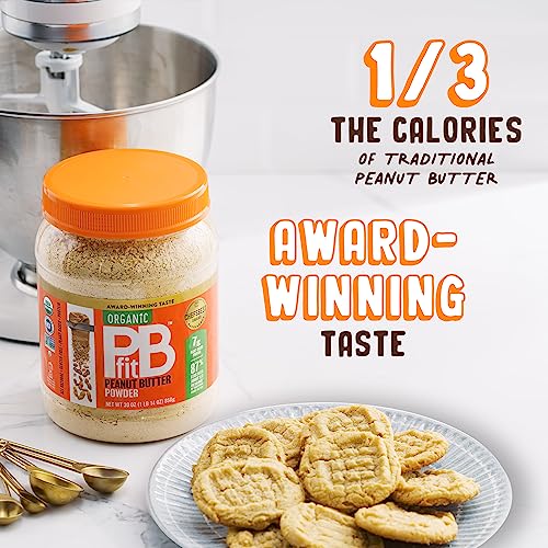 PBfit All-Natural Organic Peanut Butter Powder, Powdered Peanut Spread from Real Roasted Pressed Peanuts, 7g of Protein 7% DV, 30 Ounce (Pack of 1) PBfit All-Natural Organic Peanut Butter Powder, Powdered Peanut Spread from Real Roasted Pressed Peanuts, 7g of Protein 7% DV, 30 Ounce (Pack of 1)