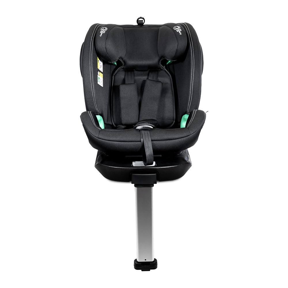 Interbaby Silla Coche Bebé PAX i-Size ISOFIX 360° Grupo 0+1+2+3 (Negro) | Silla auto giratoria 360 reclinable 40-150 cm, reductor recién nacido, protección lateral SPS, pata de apoyo