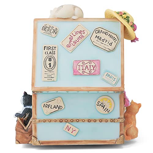 Mr.winder Cat Music Box Cute Resin Kitty Musical Box Romantic Anniversary Birthday Gift For Girlfriend Children On Christmas/Birthday/Valentine's Day Castle In The Sky #TOP3