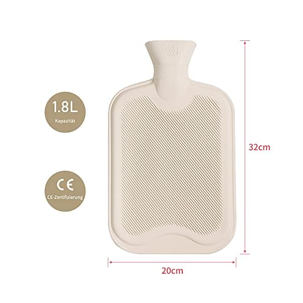 Piroir Wärmflasche mit Bezug, 1.8L weiche Flaum Wärmeflasche, 2 Flauschig Soft Washable Velvet Baumwolle,Bequem… – Bild 3
