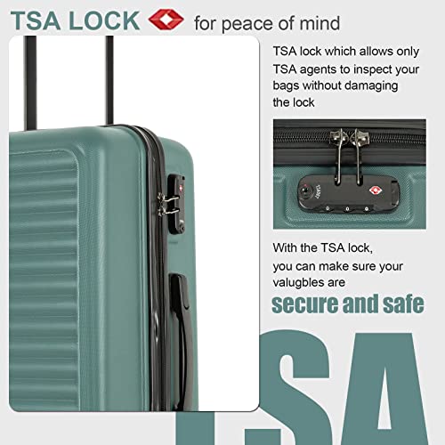 Hardside Luggage Set, Lightweight Suitcases with Double Spinner Wheels and TSA Lock, 3-Piece Set (20/24/28 inch)4
