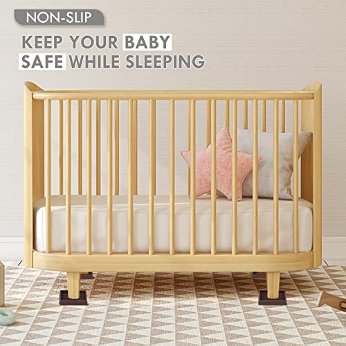 Vocomo 3X3 Rubber Caster Cups, Non Slip Furniture Pads, Anti-Slip Gripper, Anti Skid Furniture Feet, Anti Slide Floor Protector For Bed Couch Stoppers (Brown, 8 Pack) #TOP6