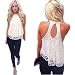 Blouses,Toraway Women Summer Sleeveless Lace Vest Blouse Shirt Tops (Small, White)