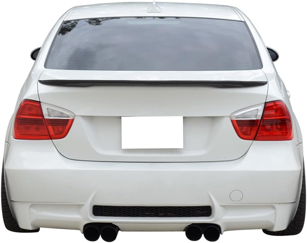 Rear Bumper Cover Compatible With 2006-2011 BMW E90, 3-Series M3 PP Rear Bumper Conversion Diffuser Dual Twin Muffler Outlets by IKON MOTORSPORTS, 2007 2008 2009 2010