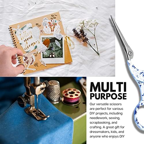 Arolly Retro Style 4.5" Embroidery Scissor with Sharp Blades, Multi-purpose Small Sewing Scissors for Art and Needle Work, Cutting Tools for Household DIY, Crafting, and Sewing Accessories - 4
