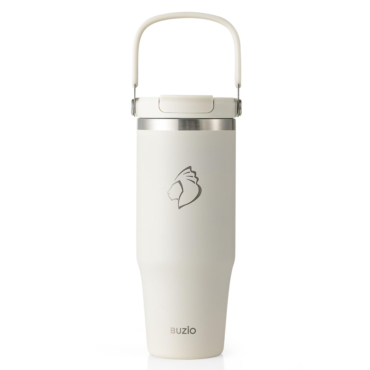 BUZIO 32 oz Tumbler with Handle, Insulated Tumbler with 2-in-1 Lid and Straw, Stainless Steel Vacuum Insulated Iced Coffee Tumbler Cup Water Bottle for Water, Iced Tea or Coffee, Smoothie