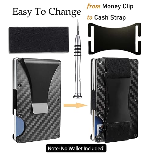 Wallet Replacement Screw Kit – Elastic Cash Strap Replacement for Wallet (Standard Set - Black)4