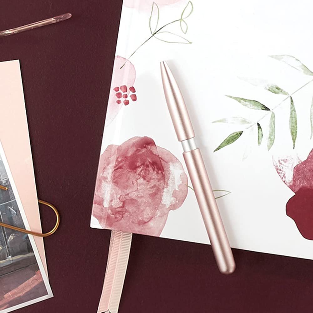 200032 Kugelschreiber aus Aluminium – patentierter Ballpoint PEN, verschiebbare Kappe mit Magnet, Rose Moon