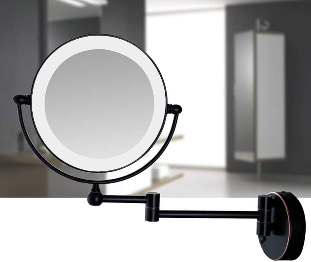 バスルーム折りたたみ式ウォールマウントテレスコピック3X / 5X / 7X拡大360度回転ラウンドHDビューティーミラー(3X)
