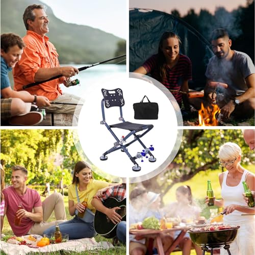Silla portátil para camping awakentti, plegable con respaldo ajustable, soporte hasta 150 kg miniatura 7