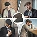 Senker Fashion 2 Pack Newsboy Cap for Men Adjustable Herringbone Tweed Wool Hats Blend Flat Cap Ivy Cabbie Driving Hat
