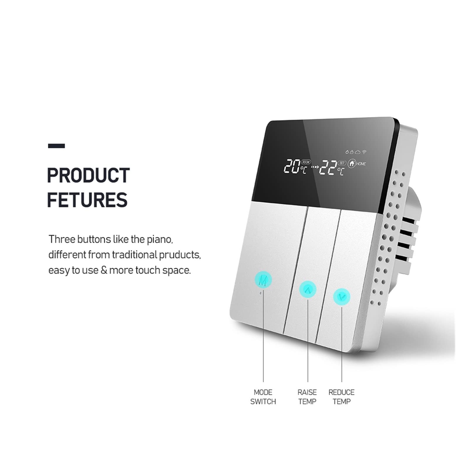 Cyfrowy higrometr termometr wewnętrzny Wifi Smart Thermostat Regulator temperatury do wody Elektrycznej Kocioł Gazowy Kocioł Ogrzewanie Strona główna Aplikacja Z wyświetlaczem LCD(Sensor and EH)