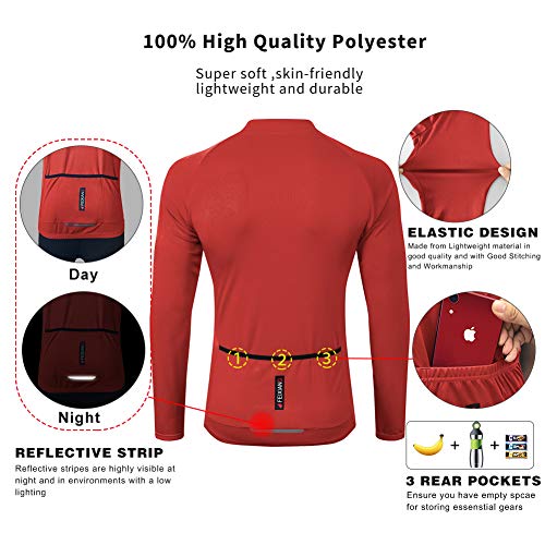 MEETWEE Herren Radtrikot, Fahrradtrikot Kurzarm & Langarm Fahrrad Shirt Fahrradbekleidung Radshirt für Männer, Atmungsaktive Cycling Jersey Schnell Trocknen Radsport Bekleidung - Image 5