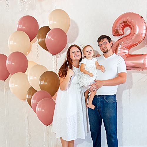 70 Pieces 10 Inch Boho Birthday Balloon Pastel Brown Balloon Cream Tan Brown Nude Ivory Blush Champagne Dusty Rose Balloon With 33 Feet Gold Ribbon For Birthday Party Baby Shower Decorations #TOP5