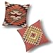 Handicraft Bazarr Kilim poszewka na poduszkę ręcznie wykonana dekoracyjna poszewka na poduszkę turecki geometryczny wzór poszewka na poduszkę 45 cm kwadratowa tradycyjna dekoracja domu salon sypialnia poszewka na poduszkę zestaw 2