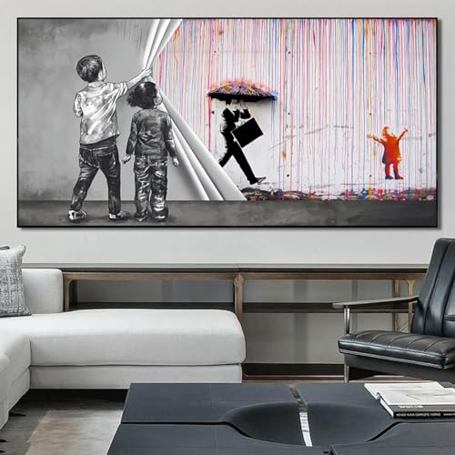 Art mural affiches et impressions graffiti multicolore sans cadre 75x150