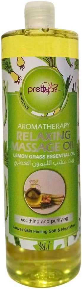 Pretty Be Aromatherapy Relaxing Massage Oil,Lemon Grass Essential Oil, Soothing and Purifying 1000ml