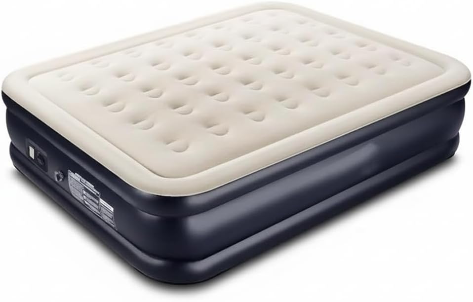 Maeytau Full Size Air Mattress with Built-in Pump, 18" Raised Inflatable Bed for Guests & Home Use, Luxury Flocked Top Blow Up Mattress, 500 lbs Heavy Duty Support, Waterproof, Carry Bag Included