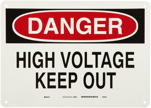 Panneau danger haute tension keep out signalisation sécurité 10x14 pouces