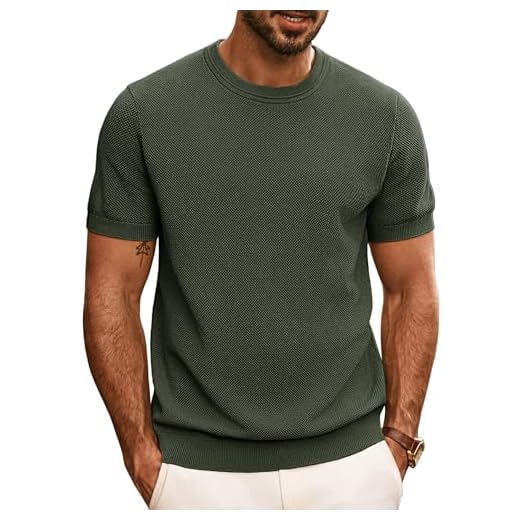 PJ PAUL JONES T-Shirt Homme Été Manche Courte Col Rond Vert Militaire L