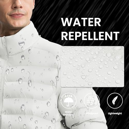 Image of Gopune Men's Lightweight Puffer Jacket Detachable Hooded Water Resistant Puffy Winter Down Jackets for Snow Ski Travel