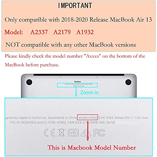 Lanbailan Laptop Plastic Hard Shell Protective Case, Compatible For New Macbook Air 13 Inch 2020 2019 2018 Release A2337 M1 A2179 A1932 Retina Display With Touch Id & Keyboard Cover, Aesthetic Flower #TOP1