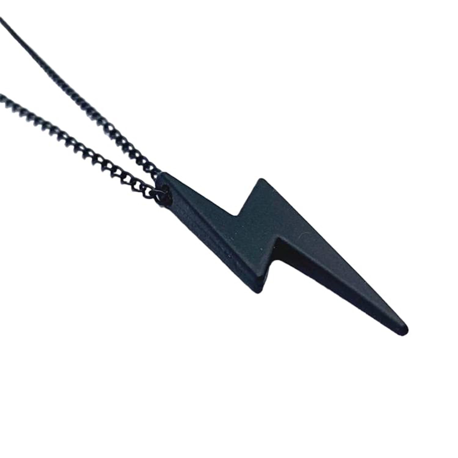 Gunmetal Plated Zig Zag Pendant Necklace for Men
