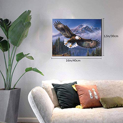 American Bald Eagle Wall Art, Flying Eagle Canvas Prints Patriotic Concept Picture Inspiring Motivational Posters Modern Home Artwork Decor For Office Living Room Bedroom Framed Ready To Hang12X16 Inch #TOP1