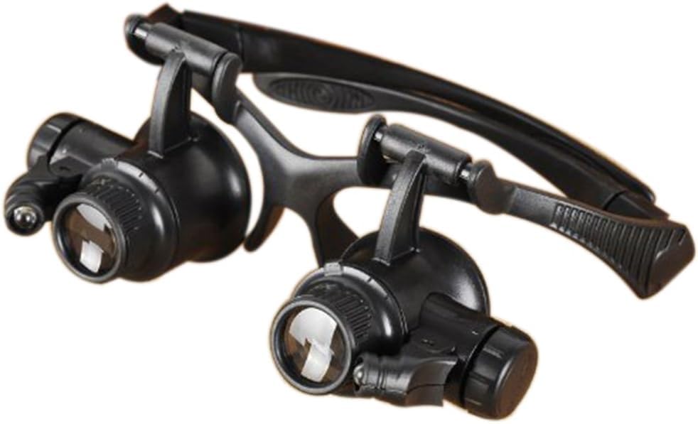 OBEST LED 付 ヘッドルーペ 眼鏡式 拡大鏡 10倍 15倍 20倍 25倍 精密作業に最適