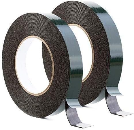 Strong Double-Sided Tape,Office Tape 2 pcs Thickness 3 mm width10-50 mm 5 Meters Long Double Sided Sponge Tape Mounting Adhesive Tape Roll Cars Trims(15 mm*3 mm*5 Meters)