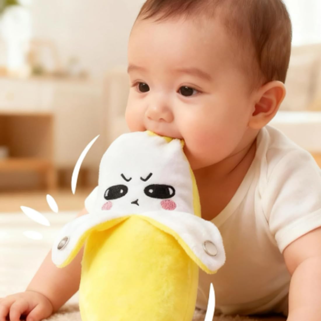 Peluche Musical Interactivo, Juguete de Fruta Sensible al Tacto para Niños, Juego Sensorial de Inducción con Música y Luces, Regalo Educativo de Aprendizaje para Juego en Grupo (3Pcs)