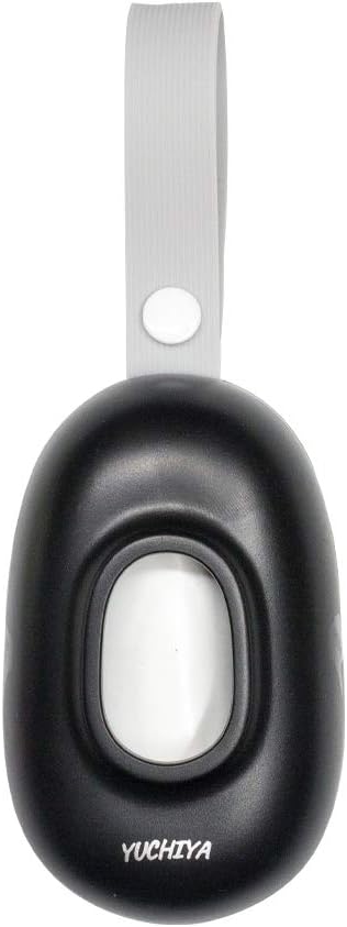 YUCHIYA Disposable Bags Dispenser with Silicon Belt Dog Poop Waste Bags Holder with 1 Roll White Strawberry Scented Bags for Holding Trash Pet Poo Doo (Black)